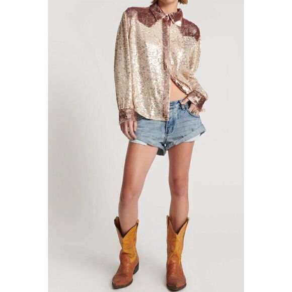 One Teaspoon SALTY DOG BANDITS LOW WAIST DENIM SHORTS BLUE Size 30 / Excellent - Picture 7 of 11